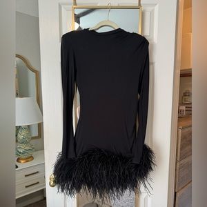 Dana Foley feather dress